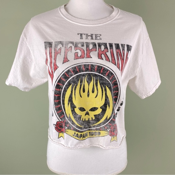 Goody Two Sleeves Tops - The Offspring Skull Short Sleeve Crop Music Tee
